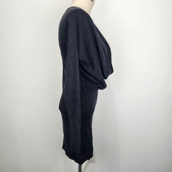 Lululemon Serenity Sweater Wrap Tunic Dress 6 Gray Reversible Cowl Neck W3408S - Picture 5 of 12